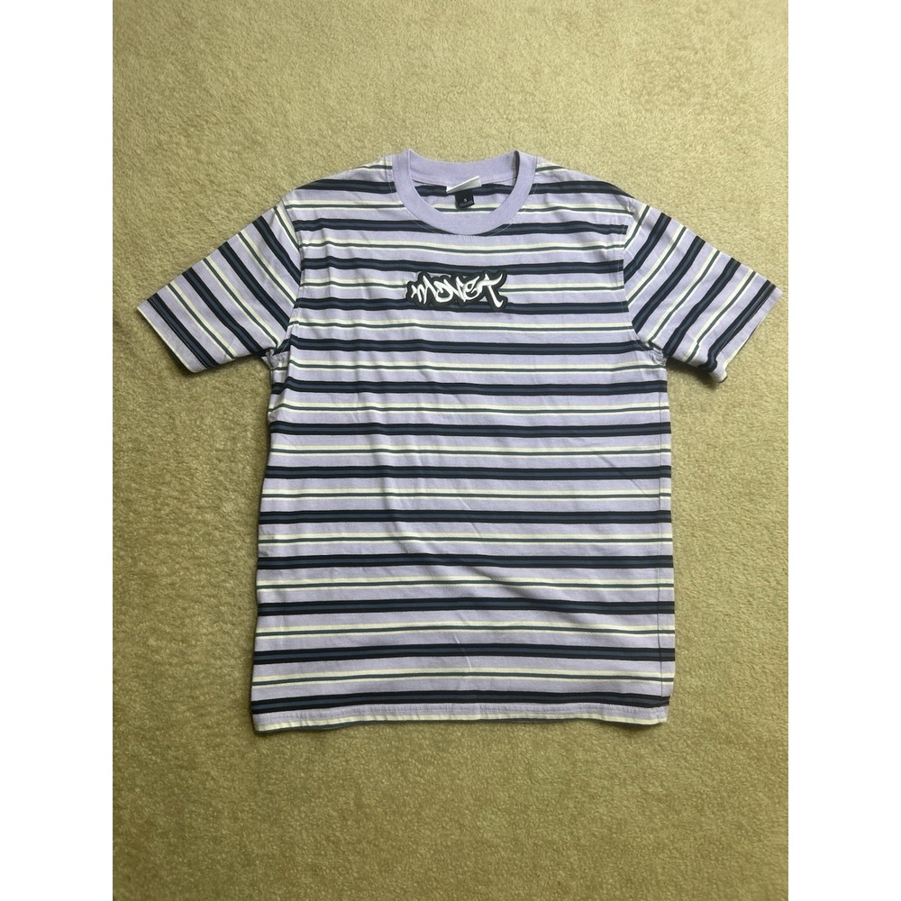 Monet Skateboards‎ Railway Lavender Stripe T-Shirt Size Small Outdoors Active